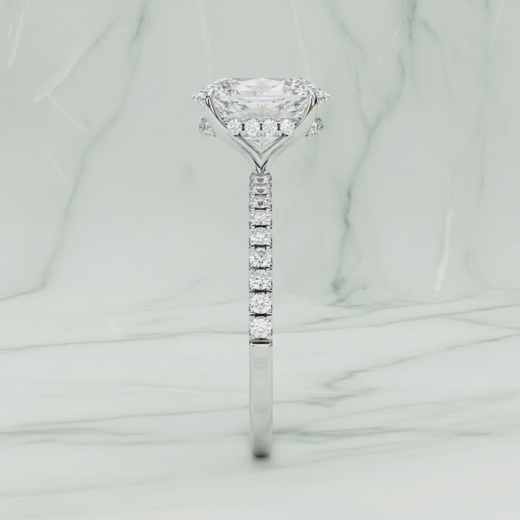 Diamond ring with a white background